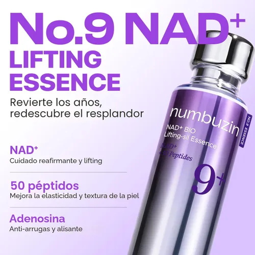 Miniatura 3 de numbuzin No.9 NAD+ suero de elevación de péptidos para cara y cuerpo, reafirmante y arrugas, 50 esencia peptídica para piel flácida, líneas finas