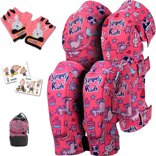 Miniatura 17 de Rodilleras y coderas para niños de estilo suave con guantes de bicicleta, equipo flexible resistente a los impactos para edades de 2 a 11 años
