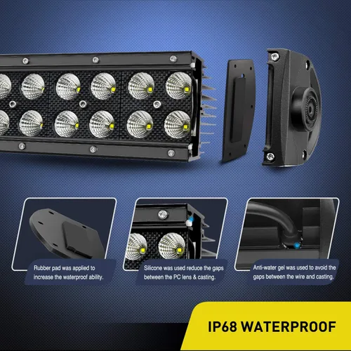 Miniatura 9 de Nilight Barra de luz LED de 22 pulgadas, 120 W, combo de luces de conducción de 12 V, interruptor basculante de 5 pines, kit de arnés de cableado