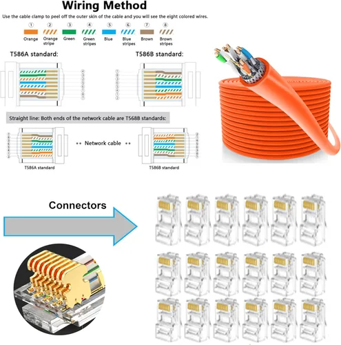 Miniatura 4 de TAIWAIN Juego de herramientas de crimpado de red RJ45 CAT5 CAT6, cortador de crimpado de pelacables de paso para cable LAN, kit de conector de Rojo