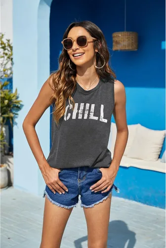 Miniatura 2 de Hount - Camisetas sin mangas para mujer, estilo casual, sueltas, con gráficos, cómodas, para verano, básicas, camisetas sin mangas