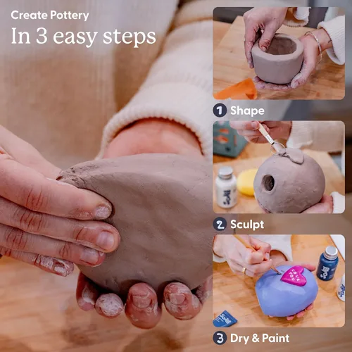 Miniatura 2 de Sculpd Arcilla seca al aire – Arcilla para esculpir y modelar de alta calidad para artes y manualidades – Arcilla suave autoendurecible