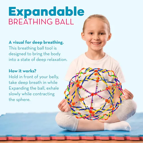 Miniatura 2 de 4E's Novelty Esfera de bola de respiración expandible (paquete de 4) juguete para niños para aliviar el estrés, juguetes para ansiedad, yoga