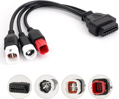 Adaptador de diagnóstico OBD2 3 en 1 para Yamaha Kline Euro5 motocicleta Honda CRF KTM, 3pin+4pin+6pin a 16pin conector de diagnóstico múltiple