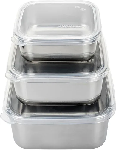 Miniatura 16 de U Konserve Contenedor de Caja Bento de Acero Inoxidable para Almacenamiento de Alimentos, Tapa de Silicona a Prueba de Fugas Apta para Lavavajillas