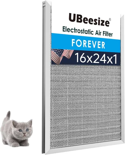 Miniatura 40 de UBeesize 20x25x1 Filtro de aire electrostático reutilizable para HVAC y aire acondicionado, filtro para estufa, MERV 8, lavable, dura toda la vida