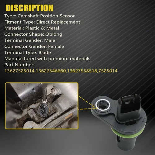 Miniatura 3 de SecosAutoparts 2 sensores de posición del árbol de levas 13627546660 13627558518 13627525014 compatible con BMW X3 X5 X6 128i 135i 325i 325xi 328i