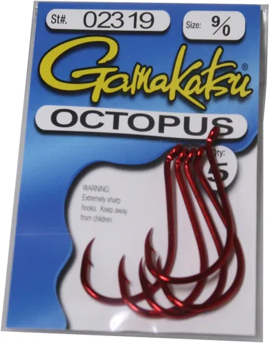 Miniatura 3 de Gancho de pulpo Gamakatsu-10 por paquete Negro