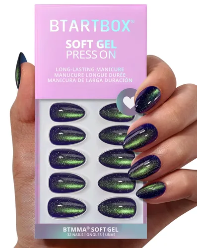 Miniatura 41 de BTArtbox Uñas Postizas Blancas Cortas a Presión - Uñas Postizas de Gel Suave en Forma de Almendra, Uñas Blancas con Pegamento para Uñas, Uñas