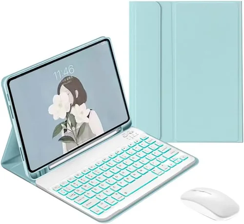 Miniatura 13 de Funda de teclado retroiluminada para Galaxy Tab A8 de 10.5 pulgadas modelo 2022 (SM-X200/X205/X207), cubierta delgada y ligera con teclado