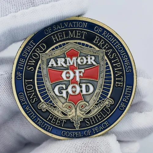 Miniatura 4 de Ponte la armadura completa de Dios Moneda de desafío Efesios 6:11-13 Regalo inspirador