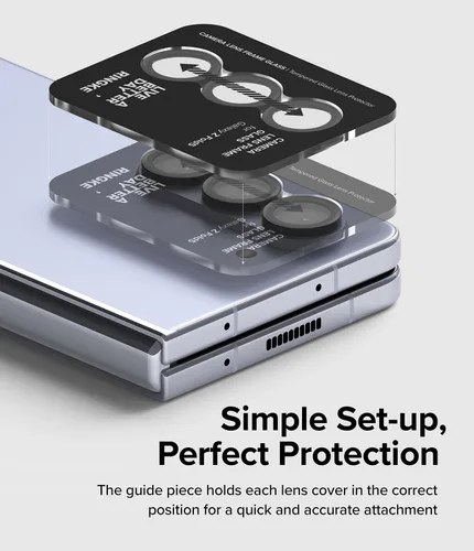 Miniatura 7 de Ringke Marco de lente de cámara compatible con Samsung Galaxy Z Fold 5, protector de lente de cámara, cubiertas de vidrio templado y marcos