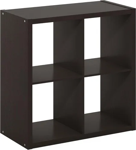 Miniatura 10 de Furinno CUBICLE Estantería de Libros, Estantería de 4 Cubos, Marco Extra Grueso Estantería Reversible con Respaldo Abierto, 14.6" x 30" x 30" Negro