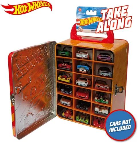 Miniatura 3 de Hot Wheels Bolsa de metal para automóvil a escala 1:64, 18 juguetes de almacenamiento y organizador, regalo para coleccionistas, niños a partir de 3