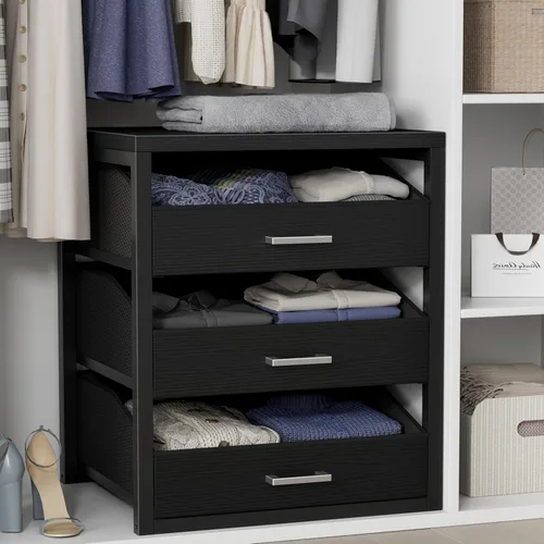 Miniatura 11 de BOLUO Cajones de armario blancos con 3 cajones para organizadores de clóset y almacenamiento de dormitorio dormitorio moderno