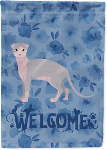 Miniatura 337 de Caroline's Treasures CK4813CHF - Bandera de bienvenida con gato abisinio azul, manga grande, para porche, para colgar en la pared, poliéster