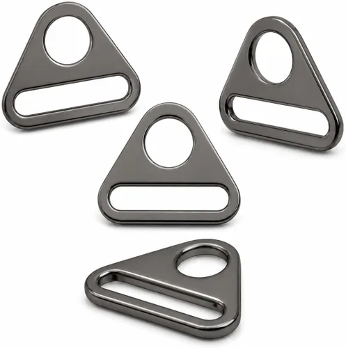 CRAFTMEMORE 4 piezas de ajuste de anillos triangulares hebilla de ajuste de anillos en D para bolsa de coser correa correas SC84, plomizo