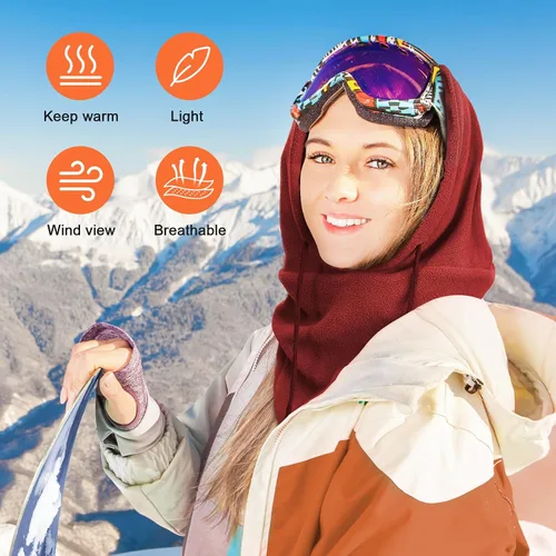 Miniatura 21 de Joyoldelf Máscara de esquí para hombres y mujeres, pasamontañas, máscara facial completa de invierno, máscara deportiva transpirable