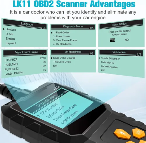 Miniatura 5 de Escáner OBD2 de Configuración Fácil Plug-Play: Lector de Códigos Profesional para Borrar y Restablecer Códigos de Error del Motor, Herramientas