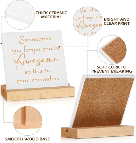Miniatura 3 de Sieral 6 paquetes de regalos de agradecimiento para empleados para mujeres, decoración de escritorio con letrero inspirador de agradecimiento