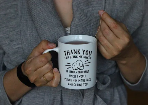 Miniatura 6 de DQG CVT Mejor regalo para tío - Gracias por ser mi tío Taza de café divertida - Regalos de broma para tíos - Ideas geniales de regalo para el Día