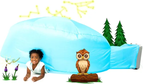 Miniatura 18 de AirFort - Fuerte inflable para niños, se construye en 30 segundos, tienda de campaña para jugar a partir de 3 años (pelota de playa azul)
