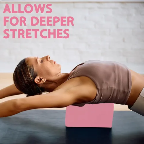 Miniatura 4 de Bloque de yoga – Espuma EVA de soporte sin látex – Superficie suave antideslizante con bordes biselados para yoga, pilates, meditación – Accesorios