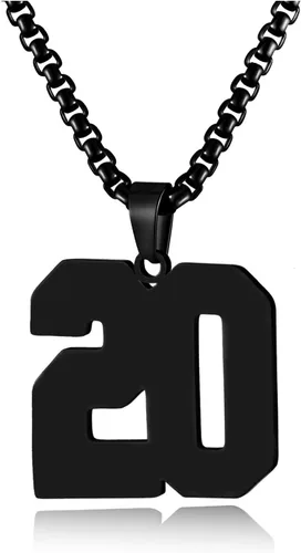 Miniatura 16 de Collar de Número Dorado para Hombre, Cadena de Acero Inoxidable con Colgante de Número para Atletas, Joyería Deportiva Personalizada para Niños