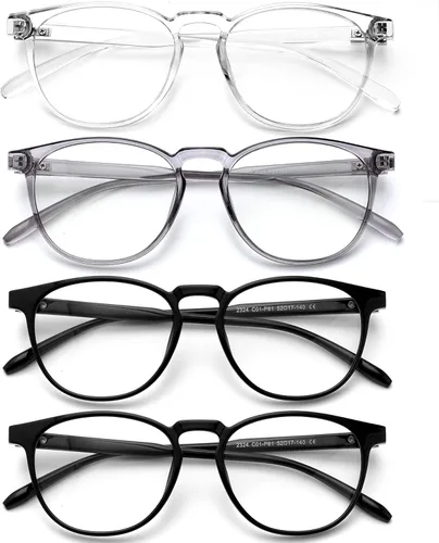 Miniatura 8 de Gafas de bloqueo de luz azul para mujeres/hombres, paquete de 4 unidades para lectura en computadora, juegos, televisión, teléfono, antirreflejos