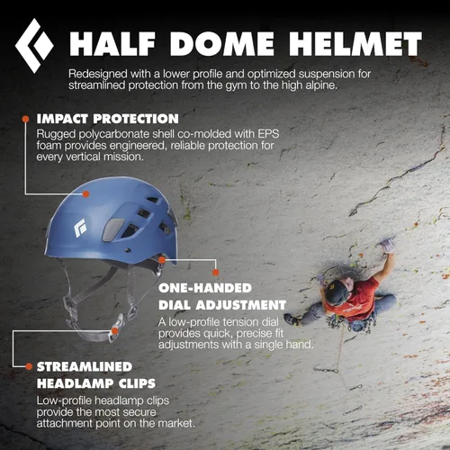 Miniatura 2 de BLACK DIAMOND Casco de Escalada en Roca Half Dome Talla Ajustable Ligero y Duradero Protección Ventilada