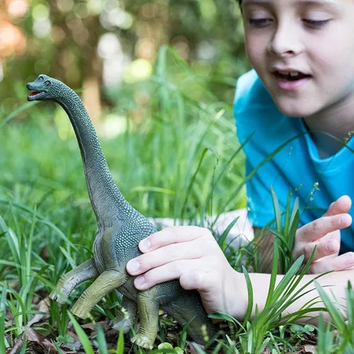 Miniatura 3 de Schleich Dinosaurios – Brachiosaurus de 9.5 pulgadas – Juguete realista y duradero de dinosaurio verde – Divertida figura educativa de dinosaurio