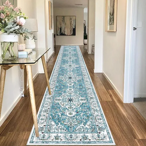 Miniatura 22 de U'Artlines Alfombra de Área Bohemia Lavable, 2x3 Pequeña Suave Antideslizante Vintage Felpudo para Puerta Frontal Interior Alfombra Verde