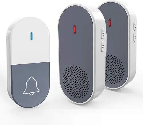 Miniatura 9 de Kit de timbre inalámbrico para el hogar, aula, dormitorio, habitación de los niños, timbre de puerta remoto seguro con botón, funciona
