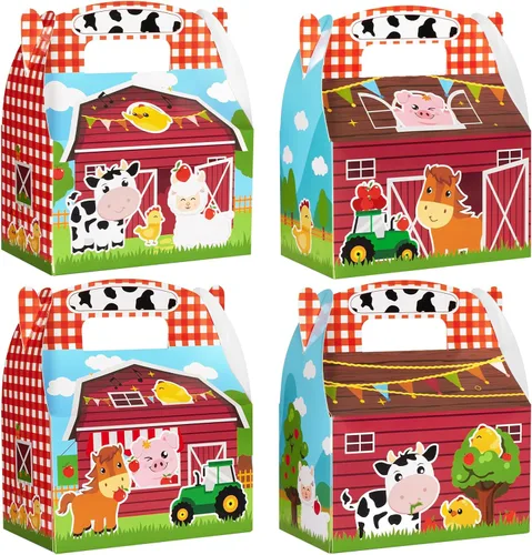 Miniatura 17 de WERNNSAI Paquete de 12 cajas de regalo de fiesta de cumpleaños, decoraciones de fiesta de feliz cumpleaños, cajas de dulces para niñas y niños