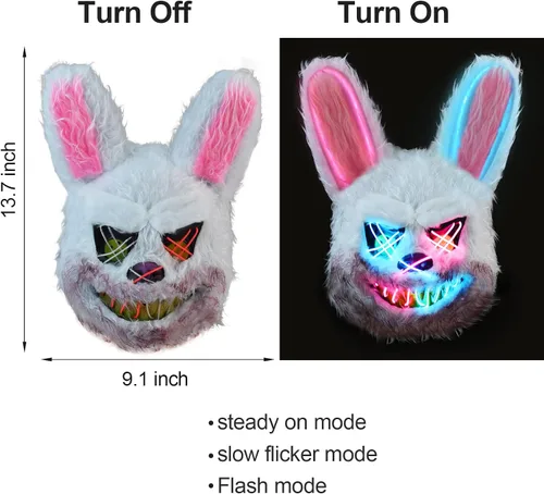 Miniatura 2 de Halloween Purification Mask, Easter Bear/Rabbit Mask Hacker Anonymous V/Costume Party Role Playing Easter Animal Toys Máscara de conejo
