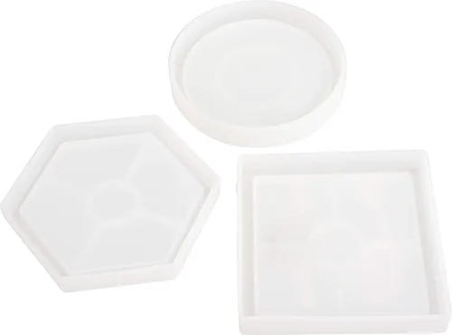 Miniatura 7 de AMERICAN CRAFTS Molde de color para verter 3 piezas, posavasos - círculo, cuadrado y hexagonal