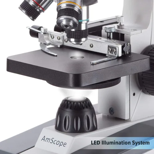 Miniatura 4 de Microscopio AmScope 40 x-1000 x LED para estudiantes + cámara USB de 5 MP