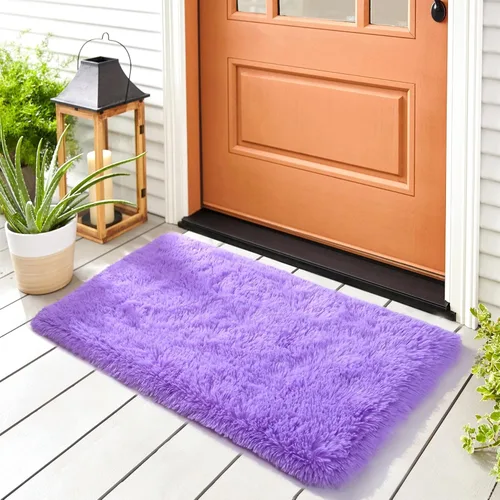 Miniatura 104 de Noahas - Alfombra suave y afelpada para habitación de niña y sala de estar, colorida, decoración para guardería, teñido anudado arcoíris, azul