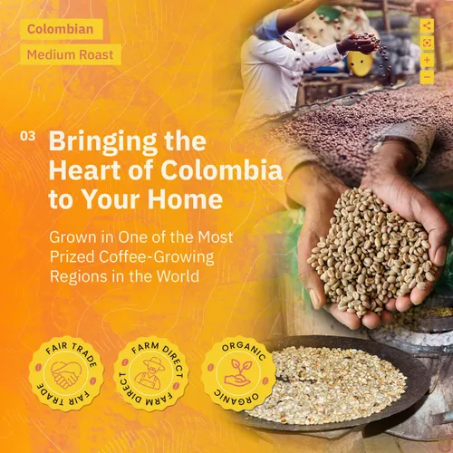 Miniatura 5 de Café molido colombiano Medellín, granos de café tostado medio de origen único, recién tostado a pedido, café molido orgánico, grado especial