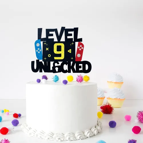 Miniatura 2 de Decoración para pastel de videojuegos desbloqueada de nivel 9 – Nivel 9 desbloqueado impresionante 2013 decoración de pastel de cumpleaños