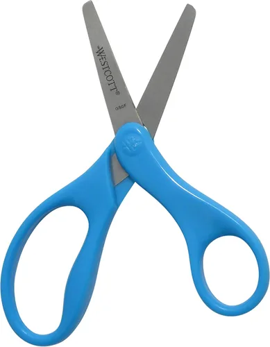 Miniatura 4 de Westcott Tijeras para niños de 5 pulgadas, romas, paquete de 12 (4 amarillas, 4 rojas, 4 azules)