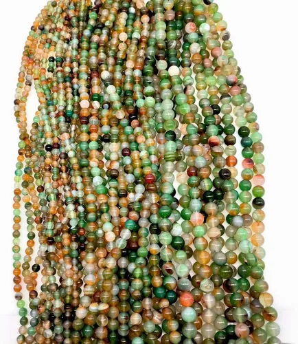 Miniatura 5 de Cuentas de ágata de pavo real natural de 0.236 in, cuentas redondas lisas de materiales de bricolaje, pulsera, collar, aretes, fabricación de joyas