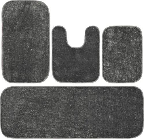 Miniatura 44 de Garland Rug Gramercy - Alfombra de baño rectangular lavable de polipropileno de felpa de 20 x 34 pulgadas, color azul lavabo, suave, absorbente