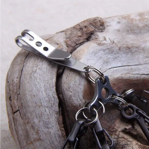 Miniatura 4 de Acxico Mini EDC Gear Pocket Suspensión Clip Percha Herramienta Llavero Llavero, Blanco