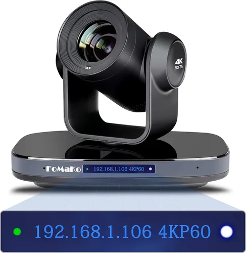 Miniatura 11 de FoMaKo Cámara PTZ NDI de 60 FPS 4K, zoom óptico 20X, soporta NDI 4K 60fps, seguimiento automático 4KP60 AI, 1/1.8 UHD CMOS 8.42MP, USB 3.0 3G-SDI
