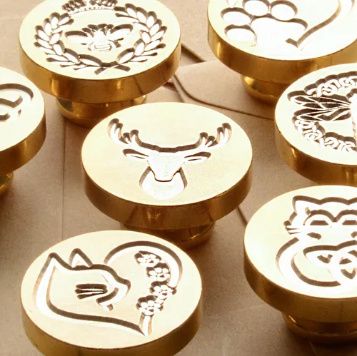 Miniatura 5 de Sellos de cera de sellado de patrones de animales, sellos de cobre y empuñadura de madera, kit de sellos de cera para sobres de tarjetas, embalaje