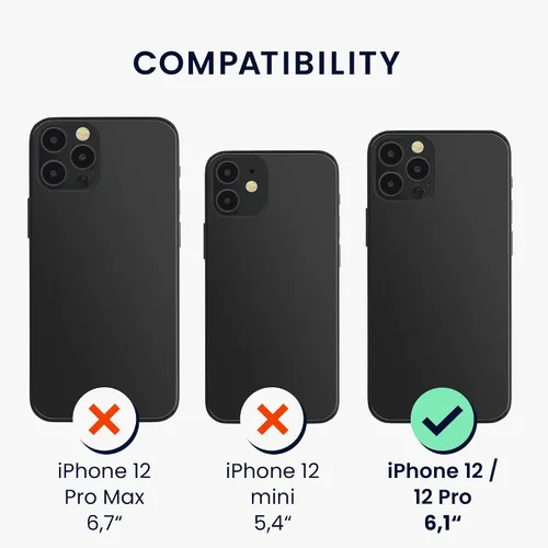 Miniatura 6 de kwmobile Funda cruzada compatible con Apple iPhone 12/iPhone 12 Pro, funda de silicona TPU con correa, color naranja frutal