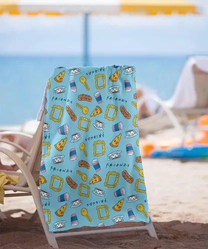 Miniatura 2 de LOGOVISION Toalla de playa con licencia oficial de Friends Food Pattern de 30 x 60 pulgadas