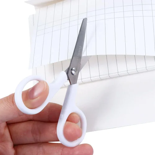 Miniatura 4 de Mini tijera de color blanco portátil de acero inoxidable, tijeras de regalo de papelería portátil para manualidades y manualidades