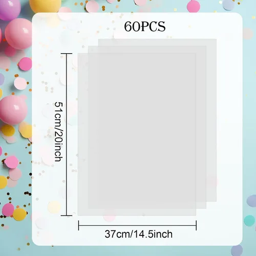 Miniatura 2 de Morcheiong 60 hojas de papel de seda blanco para envolver regalos, papel de seda a granel para manualidades, manualidades, floral, cumpleaños, boda